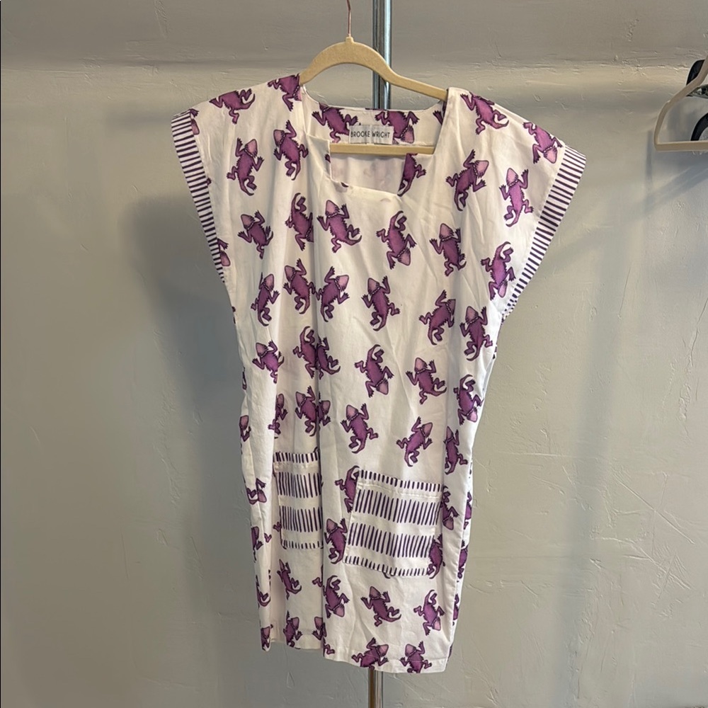 White and Purple Cap Sleeve Boxy Tunic